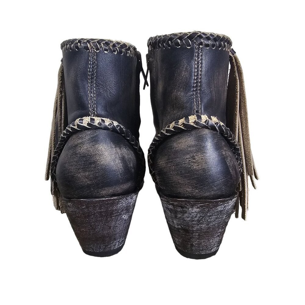 Old Gringo Black Ankle Boots with Fringe - Picture 4 of 9